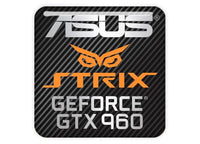 Asus Strix GeForce GTX 960 1"x1" Chrome Effect Domed Case Badge / Sticker Logo