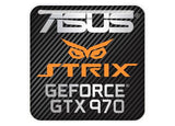 Asus Strix GeForce GTX 970 1"x1" Chrome Effect Domed Case Badge / Sticker Logo