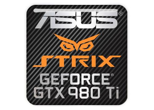 Asus Strix GeForce GTX 980 Ti 1"x1" Chrome Effect Domed Case Badge / Sticker Logo