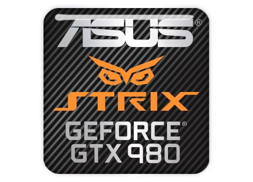 Asus Strix GeForce GTX 980 1"x1" Chrome Effect Domed Case Badge / Sticker Logo