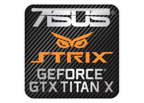 Asus Strix GeForce GTX TITAN X 1"x1" Chrome Effect Domed Case Badge / Sticker Logo