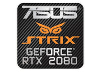 Asus Strix GeForce RTX 2080 1"x1" Badge de boîtier bombé effet chrome / Logo autocollant