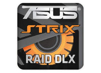 Asus Strix RAID DLX 1"x1" Chrome Effect Domed Case Badge / Sticker Logo