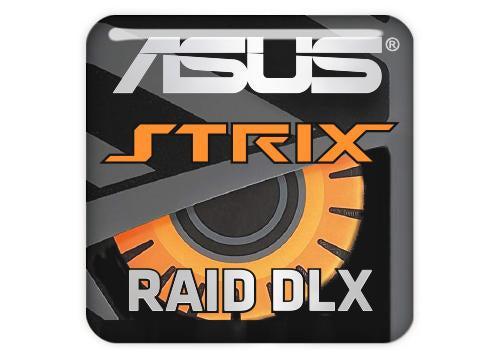 Insignia/logotipo adhesivo de caja abovedada con efecto cromado Asus Strix RAID DLX de 1"x1"