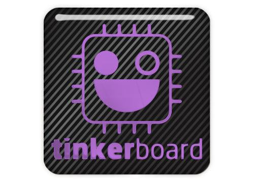 Asus Tinker Board 1"x1" Chrome Effect Domed Case Badge / Sticker Logo