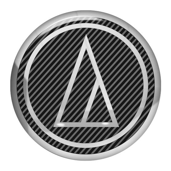 Audio-Technica 1.5" Diameter Round Chrome Effect Domed Case Badge / Sticker Logo
