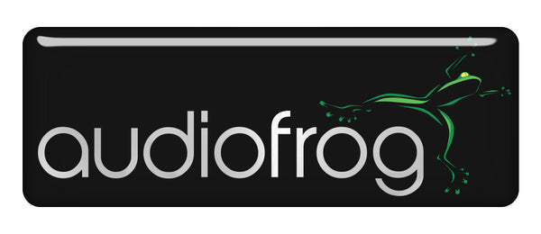 Audiofrog 2.75"x1" Chrome Effect Domed Case Badge / Sticker Logo