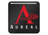 Aureal 1"x1" Chrome Effect Domed Case Badge / Sticker Logo