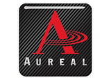 Aureal 1"x1" Badge de boîtier bombé effet chromé / Logo autocollant