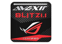 Avexir Blitz1.1 1"x1" Chrome Effect Domed Case Badge / Sticker Logo