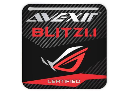 Avexir Blitz1.1 1"x1" Chrome Effect Domed Case Badge / Sticker Logo