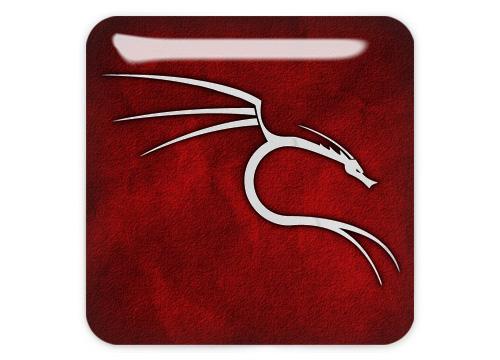 Backtrack Linux Dragon Red 1"x1" Chrome Effect Domed Case Badge / Sticker Logo