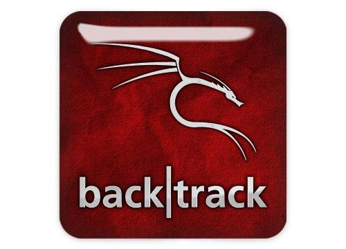 Backtrack Linux Red 1"x1" Chrome Effect Domed Case Badge / Sticker Logo