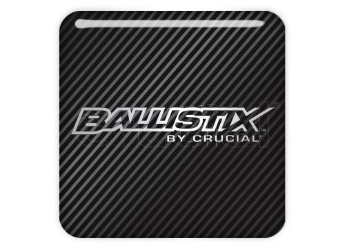 Crucial, Ballistix by Crucial 1"x1" Chrome Effect Domed Case Badge / Sticker Logo