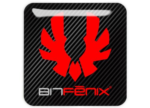 BitFenix Red 1"x1" Chrome Effect Domed Case Badge / Sticker Logo