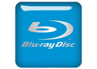 Blu-ray Disc Blue 1"x1" Chrome Effect Domed Case Badge / Sticker Logo