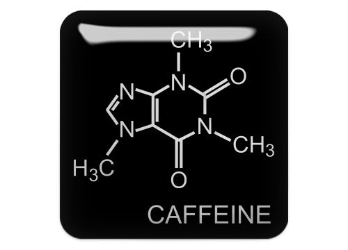 Caffeine 1"x1" Chrome Effect Domed Case Badge / Sticker Logo