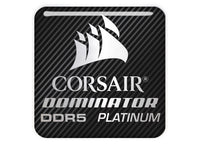 Corsair Dominator Platinum DDR5 1"x1" Chrome Effect Domed Case Badge / Sticker Logo
