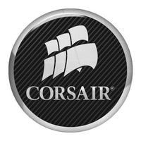 Corsair 1.5" Diameter Round Chrome Effect Domed Case Badge / Sticker Logo