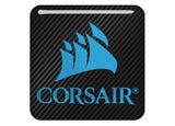 Corsair Blue 1"x1" Chrome Effet Dôme Case Badge / Autocollant Logo