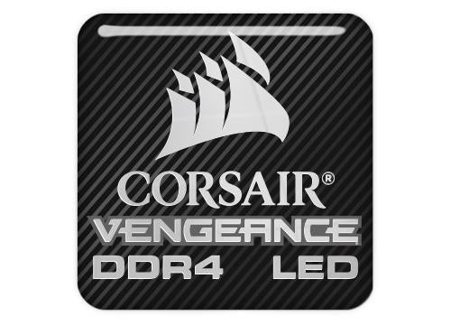 Corsair Vengeance LED DDR4 1"x1" Chrome Effect Domed Case Badge / Sticker Logo