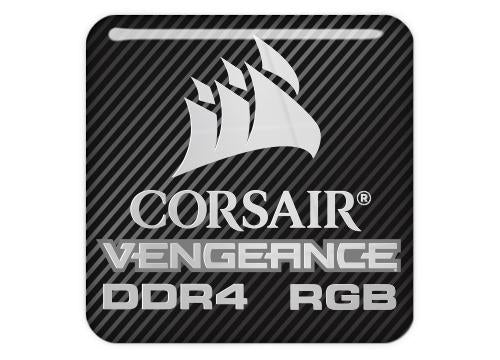 Corsair Vengeance DDR4 RGB 1"x1" Chrome Effect Domed Case Badge / Sticker Logo