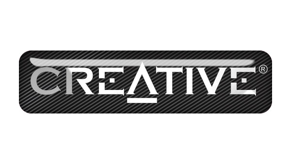 Creative 2"x0.5" Chrome Effect Domed Case Badge / Sticker Logo