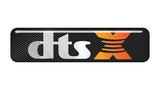 DTS X 2 "x 0,5" Badge de boîtier bombé effet chromé / Logo autocollant
