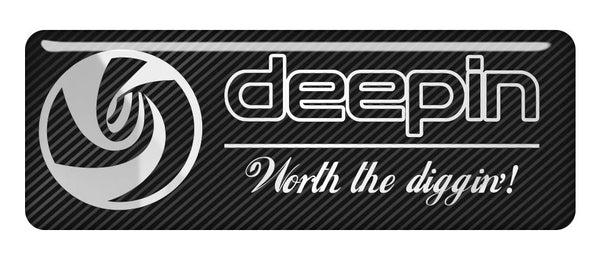 Deepin 2.75"x1" Chrome Effect Domed Case Badge / Sticker Logo