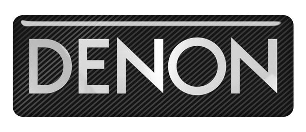 Denon 2.75"x1" Chrome Effect Domed Case Badge / Sticker Logo