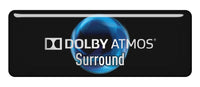 Dolby Atmos Surrond 2.75"x1" Chrome Effect Domed Case Badge / Sticker Logo