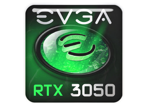 EVGA GeForce RTX 3050 1"x1" Chrome Effect Domed Case Badge / Sticker Logo