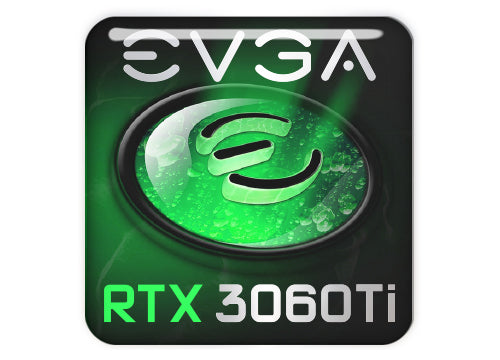 EVGA GeForce RTX 3060 Ti 1"x1" Chrome Effect Domed Case Badge / Sticker Logo