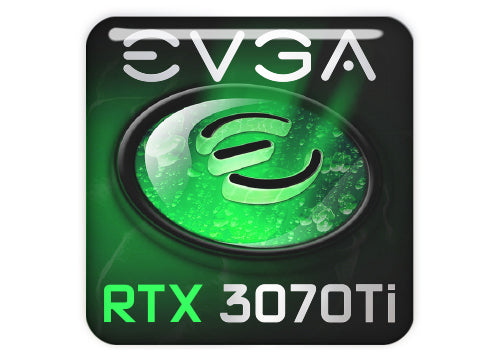 EVGA GeForce RTX 3070 Ti 1"x1" Chrome Effect Domed Case Badge / Sticker Logo