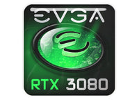 EVGA GeForce RTX 3080 1"x1" Chrome Effect Domed Case Badge / Sticker Logo