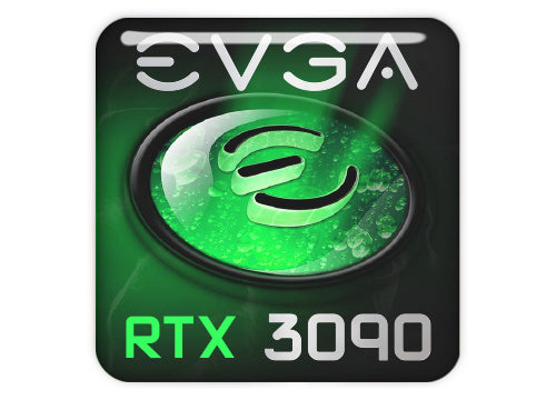 EVGA GeForce RTX 3090 1"x1" Chrome Effect Domed Case Badge / Sticker Logo