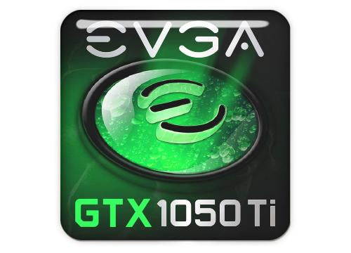 EVGA GeForce GTX 1050 Ti 1"x1" Chrome Effect Domed Case Badge / Sticker Logo