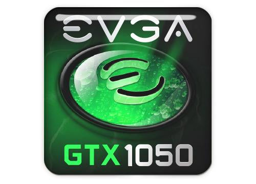EVGA GeForce GTX 1050 1"x1" Chrome Effect Domed Case Badge / Sticker Logo