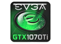 EVGA GeForce GTX 1070 Ti 1"x1" Chrome Effect Domed Case Badge / Sticker Logo