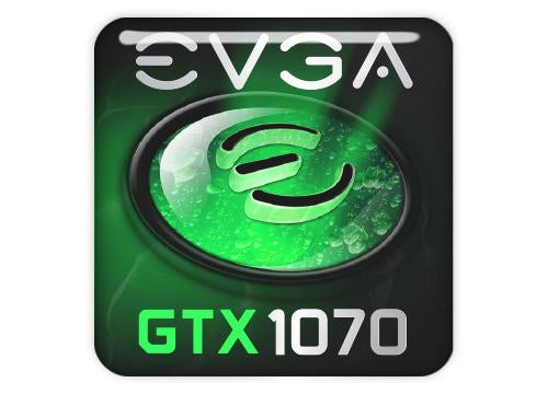 EVGA GeForce GTX 1070 1"x1" Chrome Effect Domed Case Badge / Sticker Logo