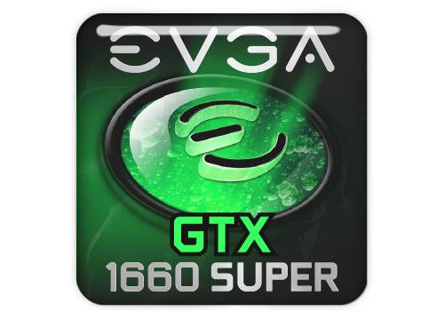 EVGA GeForce GTX 1660 Super 1"x1" Chrome Effect Domed Case Badge / Sticker Logo