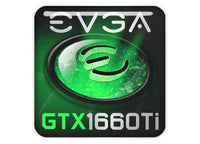 EVGA GeForce GTX 1660 Ti 1"x1" Chrome Effect Domed Case Badge / Sticker Logo