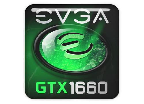 EVGA GeForce GTX 1660 1"x1" Chrome Effect Domed Case Badge / Sticker Logo