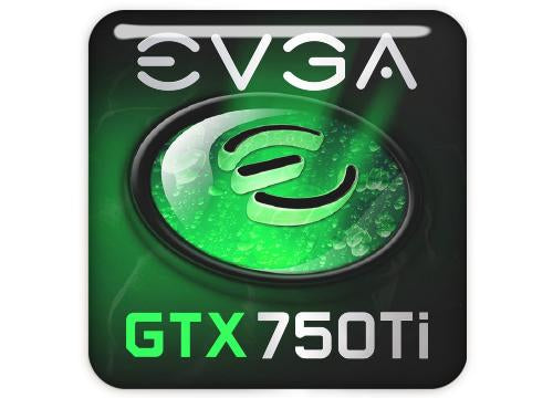 EVGA GeForce GTX 750 Ti 1"x1" Chrome Effect Domed Case Badge / Sticker Logo
