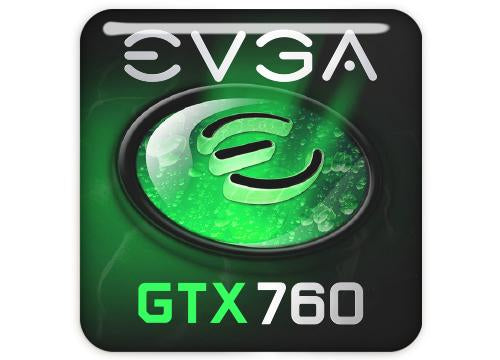 EVGA GeForce GTX 760 1"x1" Chrome Effect Domed Case Badge / Sticker Logo