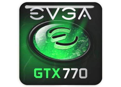 EVGA GeForce GTX 770 1"x1" Chrome Effect Domed Case Badge / Sticker Logo