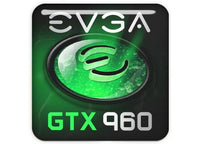 EVGA GeForce GTX 960 1"x1" Chrome Effect Domed Case Badge / Sticker Logo