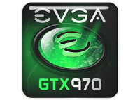 EVGA GeForce GTX 970 1"x1" Chrome Effect Domed Case Badge / Sticker Logo