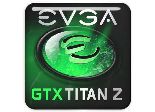 EVGA GeForce GTX TITAN Z 1"x1" Chrome Effect Domed Case Badge / Sticker Logo