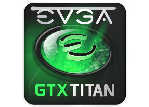 EVGA GeForce GTX TITAN 1"x1" Chrome Effect Domed Case Badge / Sticker Logo